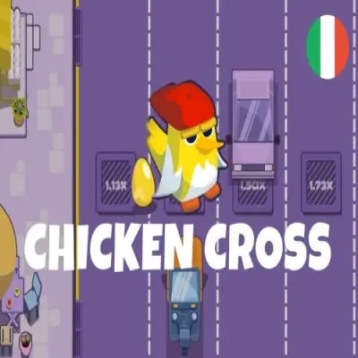 Official Casino Games logo: Chicken Cross by Upgaming at LuckyWins Casino