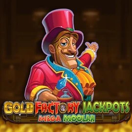 Jackpots logo of Gold Factory Jackpots Mega Moolah from Aurum Signature Studios at LuckyWins Casino