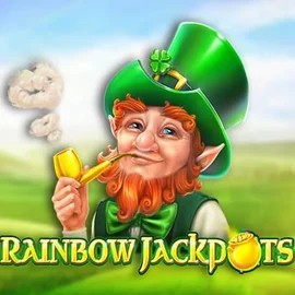 Rainbow Jackpots online game logo by Red Tiger Gaming on luckywinscasino.eu.com