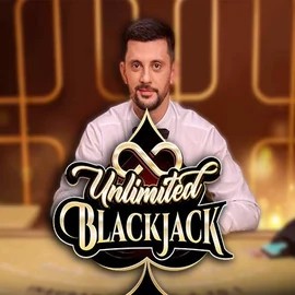 Unlimited Blackjack logo by Ezugi at LuckyWins Casino
